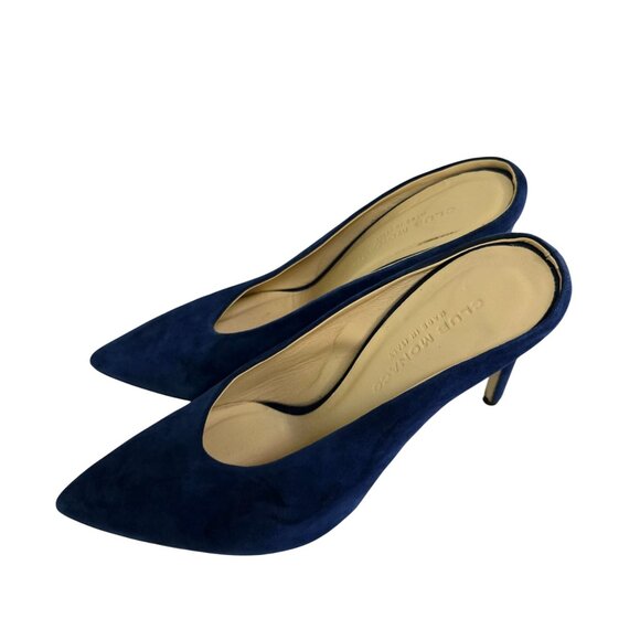 Club Monaco Roquetta Pump Mule Royal Blue Suede Size 39/8.5 - Picture 2 of 8